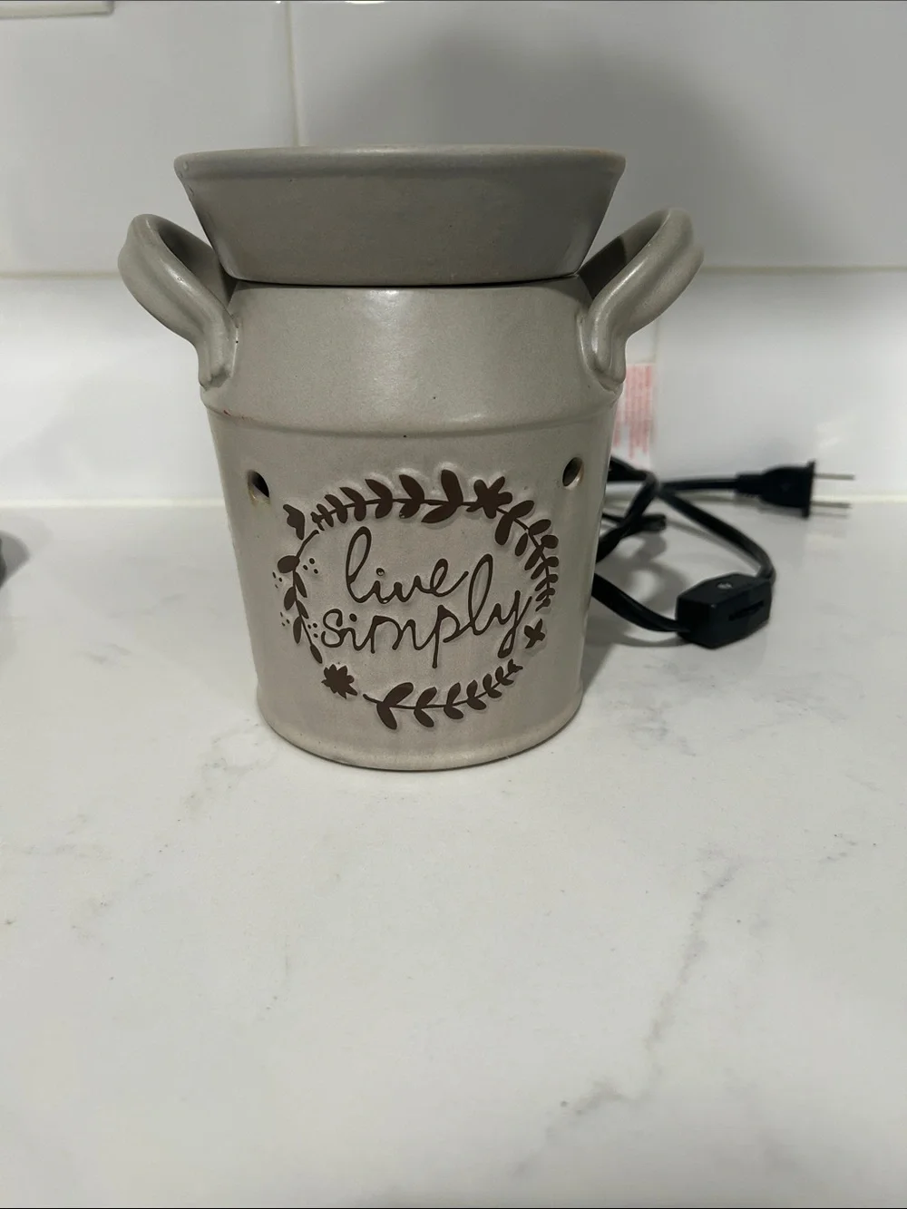 Scentsy Gray Ceramic Wax Warmer 